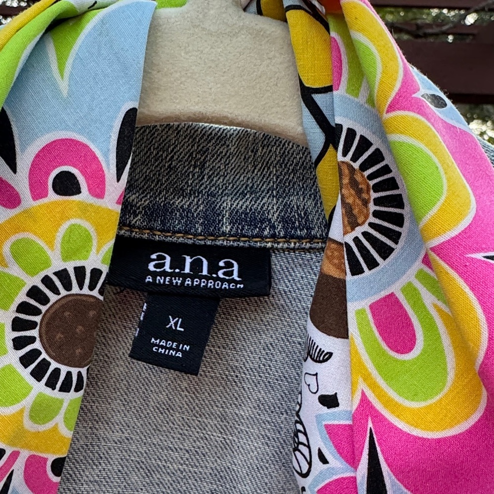 🩷 A.N.A. - ADORABLE Lt. Wash Crop Denim Vest! 99% Cotton + 1% Spandex; Sz. XL - Picture 4 of 10